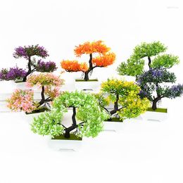 Decorative Flowers 1pc Artificial Plants Bonsai Small Tree Pot Fake Flower Plant Potted Decorations For Home Office Decoration El Garden