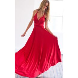 Dresses Casual Dresses Sexy Women Multiway Wrap Convertible Boho Maxi Club Red Dress Bandage Long Dress Party Bridesmaids Infinity Robe Lo