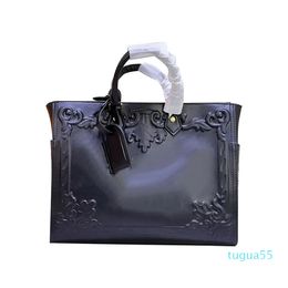 Embossed Tote Handbag Shopping Bags Women Handbags Interior Zipper Pocket Leather Backpack