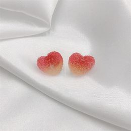 Stud Earrings Lovely Fruit Juice Soft Candy Love Ear Studs Fashion Trend High Grade Small Fresh Female Accessories Wholesale