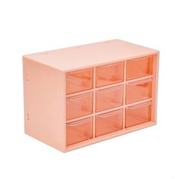 Storage Boxes Bins 9 Drawers Storage Cabinet Organiser Desktop Organizer with 9 Grad Mini Transparent Cabinets Drawers Plastic Jewelry Box/Cosmetic 230314