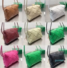 Designer Women Weave Crossbody Bag Luxury Leather Hobo Shoulder Bags Lady Double Cross Body Straps Trunk Camera Handbags