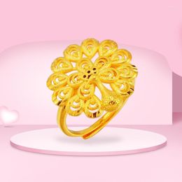 Wedding Rings Fashion 24K Gold For Women Big Peacock Engagement Ethnic Trendy Jewelry Wholesale Edwi22