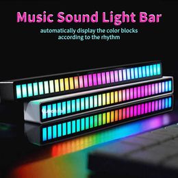 LED Strips RGB LED Sound Control Rhythm Lights Music Sound Light Bar Nightlights Pickup Atmosphere Colourful Lamp Party Car Decorat Light P230315