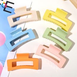 Milk Candy Colour Frosted Transparent Ribbon Plastic Hair Claw For Women Girls Back Head Clip Shark Clips Large Size Hairpin Crab Barrettes 1951