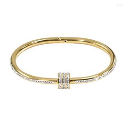 Bangle Lover Bangles Bracelets For Women Jewelry Simple Stainless Steel Metal Gold Color Bracelet Birthday