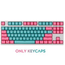 Keyboards Miami 104/87/61 Keys Double Shot Pbt Keycap Backlight Universal Column Keycaps For Mechanical Keyboard 61/64/68/75/84/87