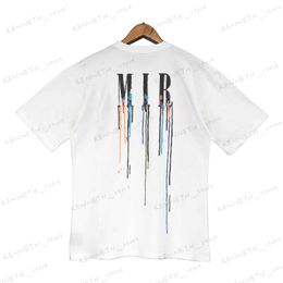 Men's T-Shirts Men's T-Shirts Colourful Letter Print Brand Men Short-sleeved T-shirt Designer Outfits Tee Shirt Homme Spring O-Neck Tshirt T230316