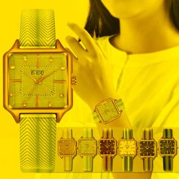 Wristwatches Fashion Womens Watches Small Square Dress Watch For Women Girls Luxury Quartz Wristwatch Diamond Female Clock High QualityWrist