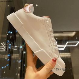 Fashion men and women pearl buckle flat sneakers leather round toe lace-up casual shoes all season runway shoes mkjiujk gm7000002