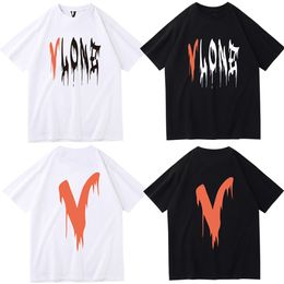 VLONE Original design Men's T-Shirts VLONE logo Summer Cartoon Collarless Short Sleeve Letter Loose Versatile Tops T-Shirts black white red GREY VL108