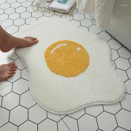 Carpets Poached Egg Shape Carpet Funny Entrance Non-slip Bath Mat Kitchen Rug Chidren Modern Home Decoration