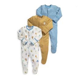 Rompers born Infant Baby Boys Girls Romper Cotton Long Sleeve Pajamas Jumpsuit Toddler Clothes Outfits 3Pcs/Lot 230316