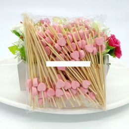 12cm Heart Flower Star Bamboo Pick Buffet Cupcake Fruit Fork Party Dessert Salad Stick Cocktail Skewer