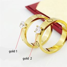 love ring mens rings classic luxury designer ring women diamond Titanium steel Gold-Plated Jewelry Gold Silver rose