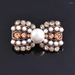 Brooches LEEKER Korean Fashion Bow Knot Pearl For Women Cubic Zircon Pin Jewelry 2023 Arrival Accessories 197 LK6