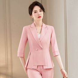 Women's Suits Blazers Formal Uniform Designs Pantsuits with Pants and Jackets Coat for Women Business Work Wear Professional Office Blazers S-5XL 230316