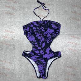 Designer Bodysuit Women Swimwear Waist Hollow Bathing Suit One Piece Bodysuit Summer Halter Girls Swim Beachwear