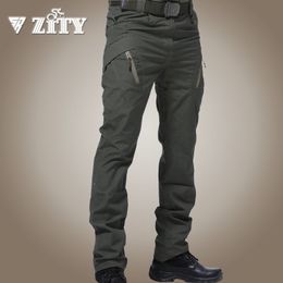 Men's Pants Men Tactical Pants Multi Pocket Elastic Waist Military Trousers Male Casual Cargo Pants Men Clothing Slim Fit 5XL Sweatpants 230316