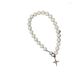 Chains Trendy Reflective Pearls Cross Necklace Alloy Choker For Women Accessories Fashion Jewellery