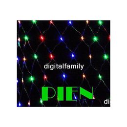 Led Strings Xmas Net Light Mti Colour 96 Web Fairy Lights 1.5M X String Lamp Decorationaddpower Plug 6Set/Lot Drop Delivery Lighting H Dhita