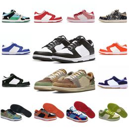 Slippers Lows Men Sneakers Women Designer Shoes Women Trainers Panda White Black UNC Grey Fog Syracuse University Blue Triple Pink Valentines day Medium Olive