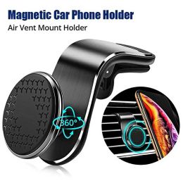Universal 360 Degree Rotating Magnetic stand 7glyph Navigation Phone Holder For Iphone Air Outlet Metal Magnet Dashboard Sticking Mount