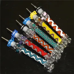 Hookahs 10mm titanium nail smoke Nectar Pipe Colourful With Nector Glass Straigh Dab Tube Smoking Accessories Tips