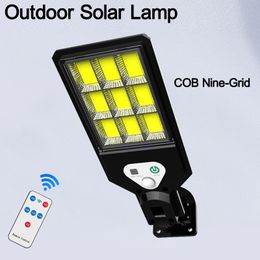 Solar Lights Outdoor LED Solar Powered Motion Sensor Wall Lamp IP67 Waterproof Remote Control Durable Security Light Outside Wall Garden Yard Porch usalight