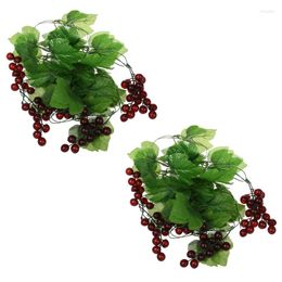 Decorative Flowers 4X Artificial Grape Vine Garland Fruit For Home Garden Decoration