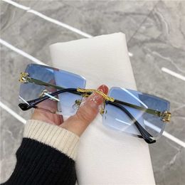 Sunglasses KAMMPT Fashion Sunglasses Vintage Women Men Frameless Sun Glasses Rimless Retro Luxury Brand Designer Eyeglasses UV400 Travel G230225