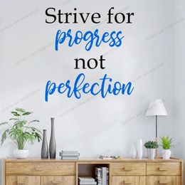 Wall Stickers Motivational Gym Decal For Progress Not Perfection Classroom Office Over Quote Sticker WQ122