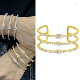 Bangle Women's Hand Bracelets For Cuff With Diamond Fashion Designer Bridal Wedding Accessory Female Natural Stones Jewellery