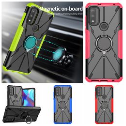 Cases For Moto G play Power 2023 G Pure E22 E22i Samsung A34 A54 5G Car Mount Holder Shockproof Hybird Layer Hard Metal Finger Ring Support Magnetic Defender Skin