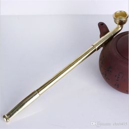 Smoking Pipes Telescopic straight metal pipe fine bar hammer type ancient cigarette rod direct