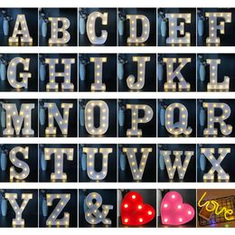 Night Lights LED Letter Light Up Letters Sign Battery Powered Lamp Home Bar Decoration For Wedding/Birthday Party