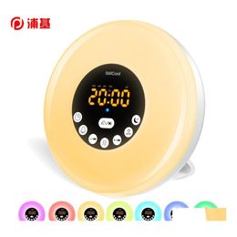 2016 Novelty Lighting Stillcool Alarm Clock Wake Up Light Sunrise Sunset Simation Table Bedside Lamp Eyes Protection With Fm Radio Nature Dhb9I