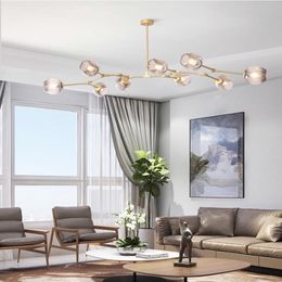 Pendelleuchten Nordic Modern LED Glas Kronleuchter Industrielampe Deckenbeleuchtung für Wohnzimmer Schlafzimmer HängeleuchtenPendant