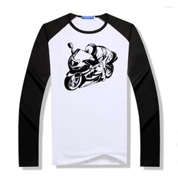 Men's T Shirts Motorbike Shirt Casual Men Long Sleeve Motorcycle Locomotive Modal Plus Size Raglan Tops Tees