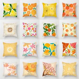 Pillow Case Tropical Fruit Pillow Cover Nordic Leaf Throw Pillows Case Custom Summer Bedside Office Car Decorative Pillowcase Sofa Couch Cushion Cover BC477