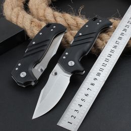 1Pcs Survival Folding Knife D2 Satin Blade G10 with Steel Sheet Handle Outdoor Camping Hiking Fishing Pocket Folder Knives with Retail Box