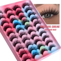 20 Pairs Russian Strip False Eyelashes 6D Mink Hair Lashes Natural Eyelashes Dramatic False Eyelashes Eyelash Extension