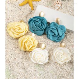 Dangle Earrings Korean Version Rose Flower Ladies Fashion Pendant Gift Jewelry