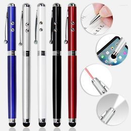 In 1 Metal Ballpoint Pen Touch LED Light 1.0MM Black Ink School Office Writing Stationery Luxury Custom Advertising Gift
