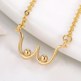 Choker Female Body Chest Pendant Necklace For Women Breast Cancer Awareness Breastfeeding Boob Feminist Jewellery Collier Bijoux