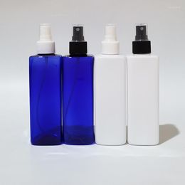 Storage Bottles 30pcs 250ml Square PET Empty Plastic Spray White Blue Containers Cosmetic Bottle Container With Mist Pump