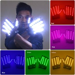 Led Rave Toy Style 1 pair2pcs LED Gloves Rave Light Half Finger Light up Gloves Lighting Dance Party Stage Performance Decoration 230317