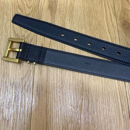 Black Slim Leather Belt Gold Buckle Women Designer Belt Classic Leather Casual/Dress Belts Waistband with Box