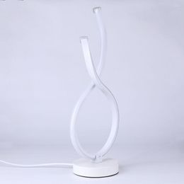 Table Lamps Modern LED Desktop Decor Light Helical Shape Stand Lamp Art Decoration Nightstand Low Energy Consumption For Bedroom