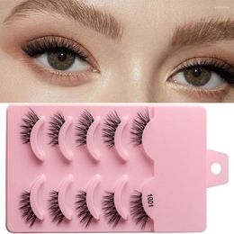 False Eyelashes Eye Makeup Tools Handmade Eyelash Extension Thickness Fluffy Half Lashes Crisscross Natural Long 3D Faux Mink Hair